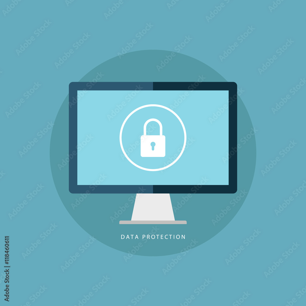Aufkleber data protection icon. internet security symbol. identification and protection sign. flat vector illu