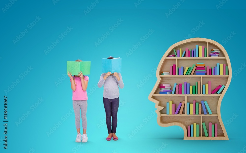 Poster composite image of elementary pupils reading