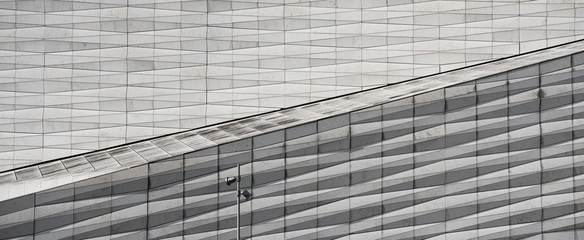 Light and reflections on glass and steel building
