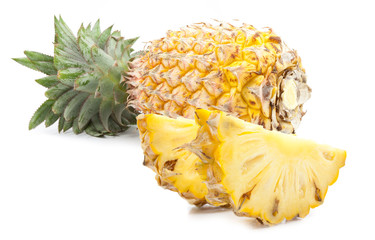 pineapple slices isolated