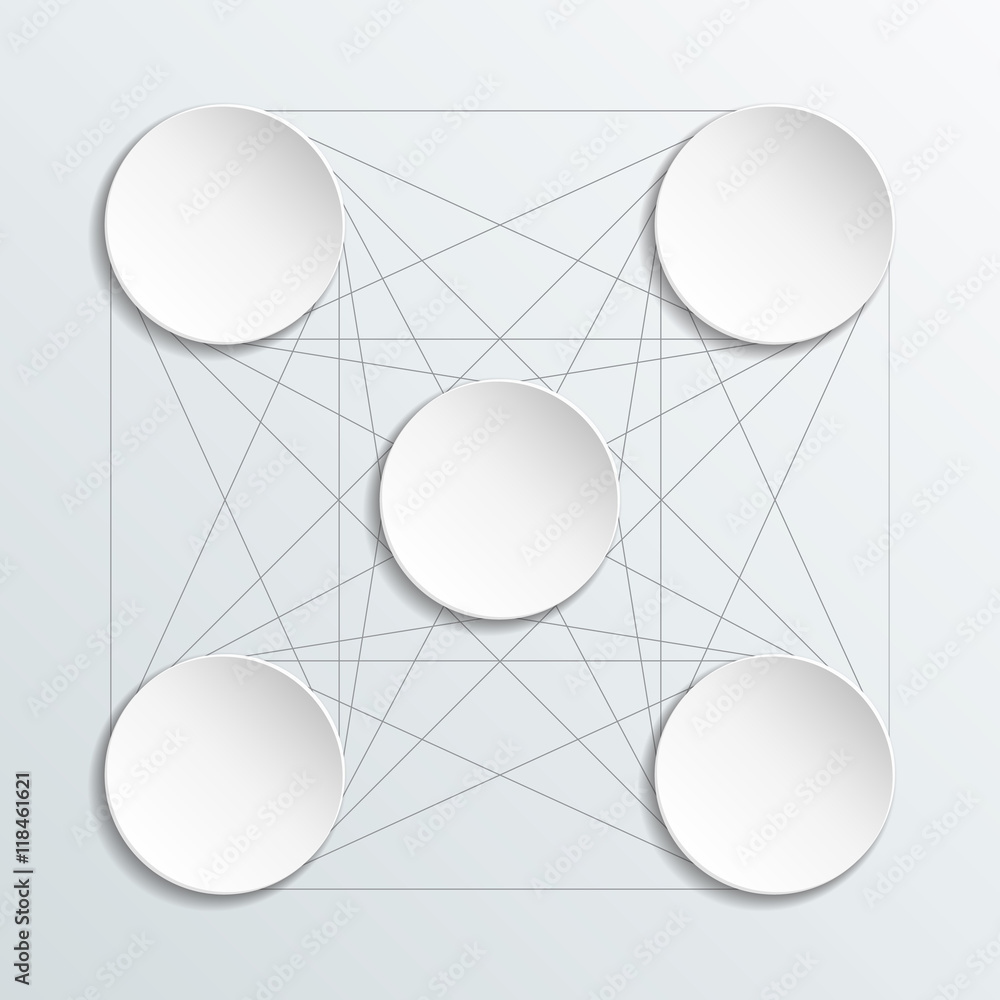 Poster Infographic template with circles and lines. Concept for diagram, workflow layout, number options, web design, business presentation. Vector illustration.