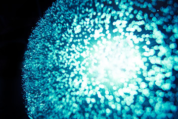 Fiber optics background with lots of light spots