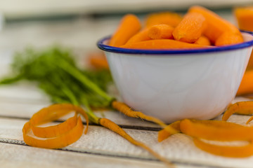 Fresh carrots, healthy food 