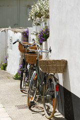 Fototapeta na wymiar Ré Island, France, Bicycles 