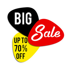 BIG Sale, up to 70% off. Vector illustration.