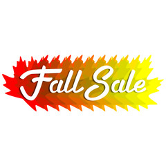 Fall Sale design. Lettering. Autumn leaves.