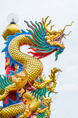 Golden Dragon in Chinese temple