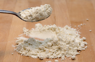 A Spoon Full With Protein Powder