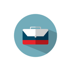Russian national flag icon. Business icons with Russian flag and the flag flat briefcase.