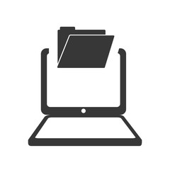 laptop file gadget technology media icon. Isolated and flat illustration. Vector graphic