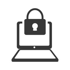 laptop padlock gadget technology media icon. Isolated and flat illustration. Vector graphic