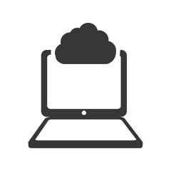 laptop cloud gadget technology media icon. Isolated and flat illustration. Vector graphic