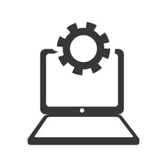 laptop gear gadget technology media icon. Isolated and flat illustration. Vector graphic