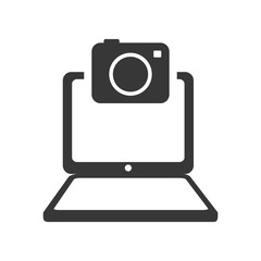 laptop camera gadget technology media icon. Isolated and flat illustration. Vector graphic