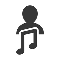 music note man male social network person media icon. Isolated and flat illustration. Vector graphic