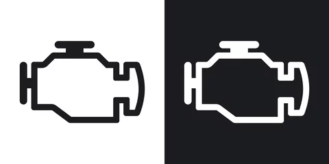 Foto op Plexiglas Vector engine icon. Two-tone version on black and white background © RealVector