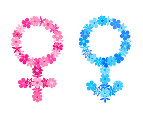 Floral mosaic gender symbols