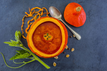 Pumpkin soup, vegetarian food