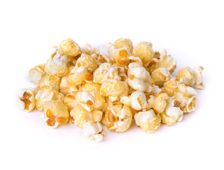 caramel corn on a white background