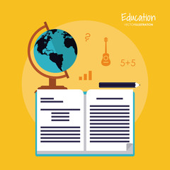 book planet sphere education learning school icon. Colorful design. Vector illustration