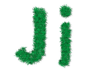 Vector green grass uppercase and lowercase alphabet letter.
