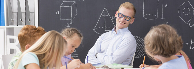 Teacher during lesson