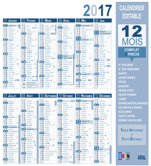 Calendrier 2017 - Multi-calques - Editable