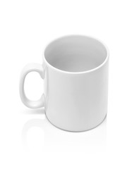 white ceramic mug isolated on white background