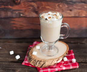 Chocolate milk shake with marshmallows