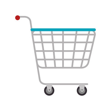 cart shopping supermarket market carrying store vector illustration isolated