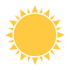 Flat sun icon. Vector illustration