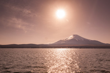 Naklejka na ściany i meble 山中湖から見た富士山　山頂付近