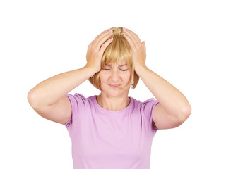 Woman suffering from headache.