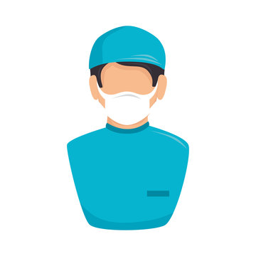 surgeon nurse uniform man male hospital health medical vector illustration isolated 