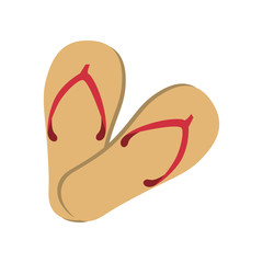 flip flop shoes summer vacation foot sand slippers vector illustration isolated