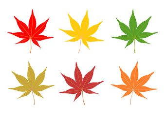 カラフルな紅葉のイラスト 