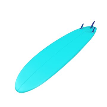 Surfboard isolated on white 3D Illustration