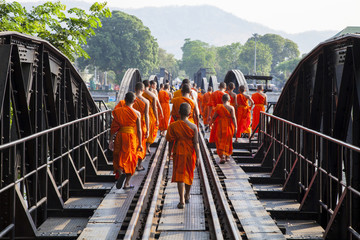 Fototapeta premium Bridge River Kwai, Kanchanaburi, Thailand .