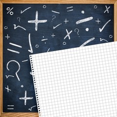 Composite image of maths doodle