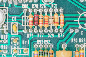 Condensers and Resistor assembly on the circuit board