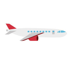 plane air sky airplane flight transport vehicle wing vector illustration isolated