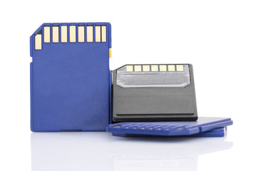 SD memory card on white background