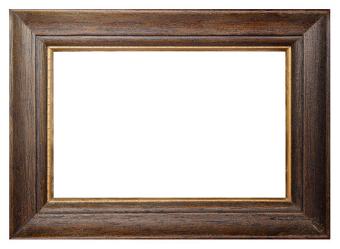 wood frame isolated on white background