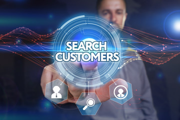 Business, Technology, Internet and network concept. Young busine