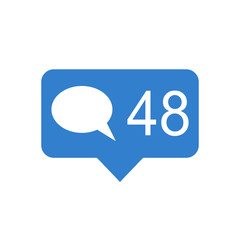 Like, comment, follower icon. Blue flat vector illustration with heart on white background.