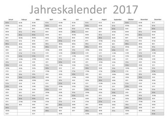Kalender 2017 Jahresplaner Jahreskalender Wandkalender grau