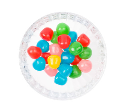 Fruit candies in a bowl