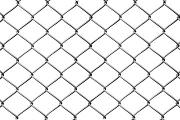 steel wire mesh fence isolate on white