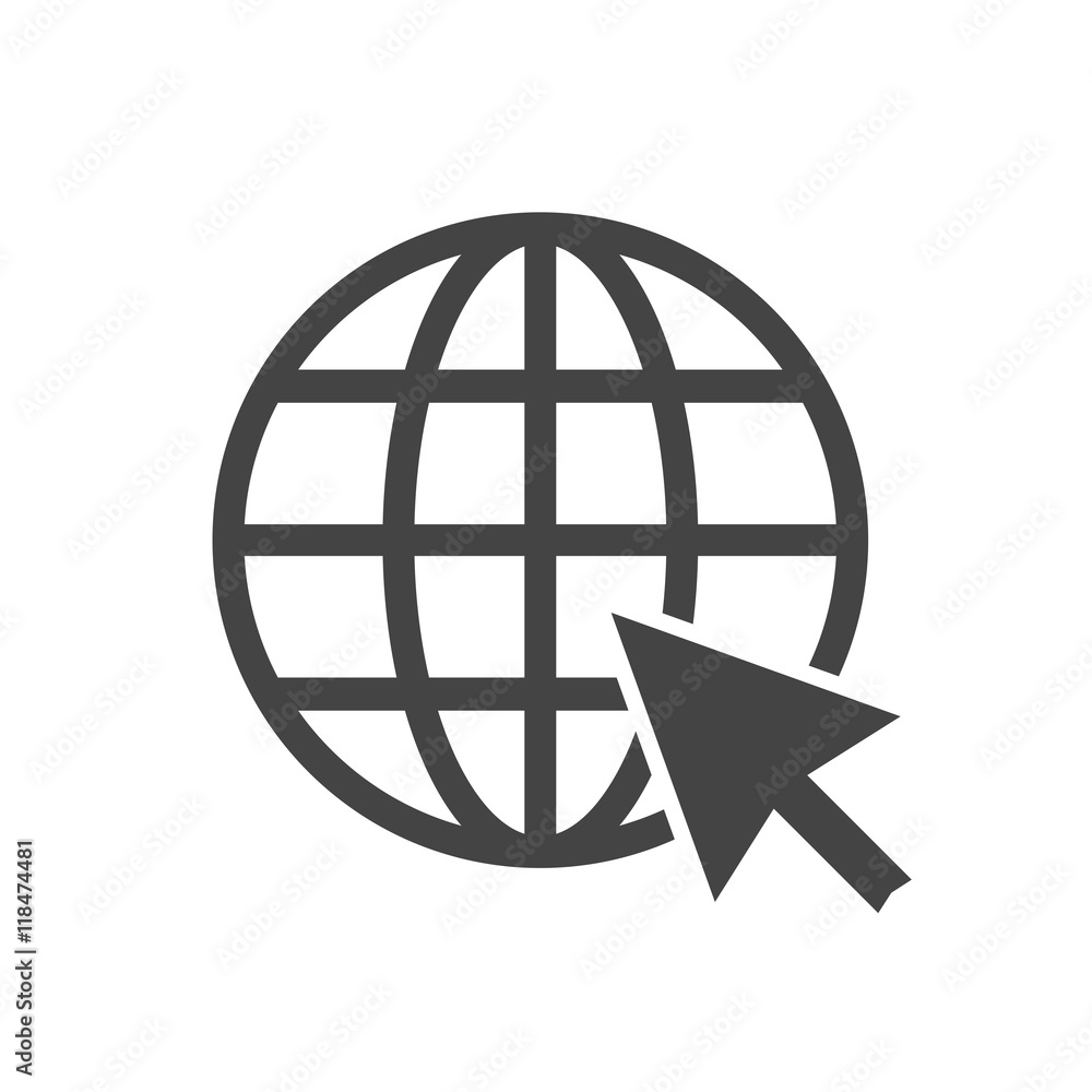 Poster go to web icon. internet flat vector illustration for website on white background.