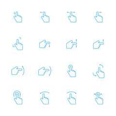  Sensory Blue Line Icons Set